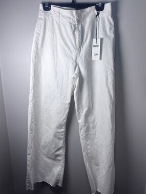 Oat New York Women's High Rise Wide Leg White Denim Jeans Size 10/30